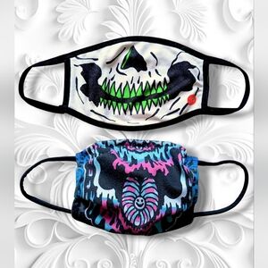 Super Rare 2pc Punk Rave Unisex Face Masks DEADSTOCK